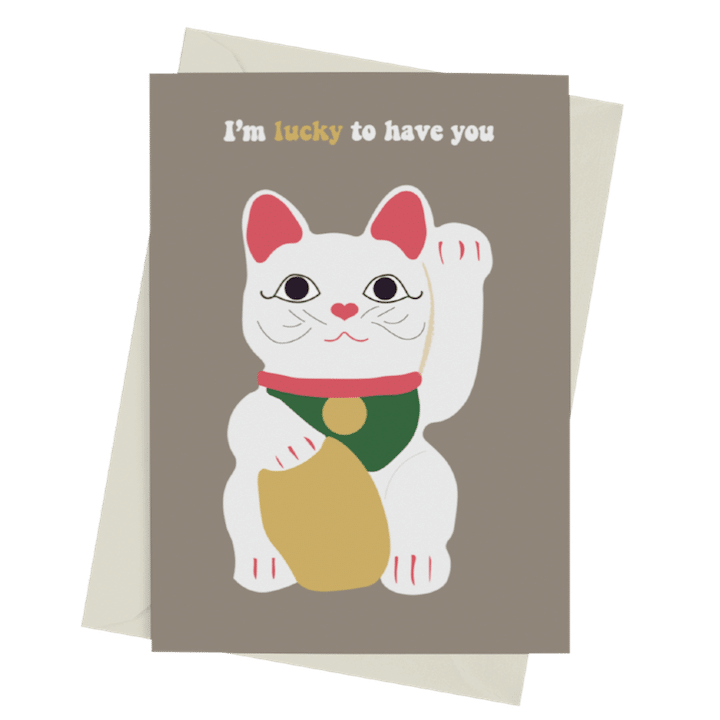 whats on valentines day lucky cat card