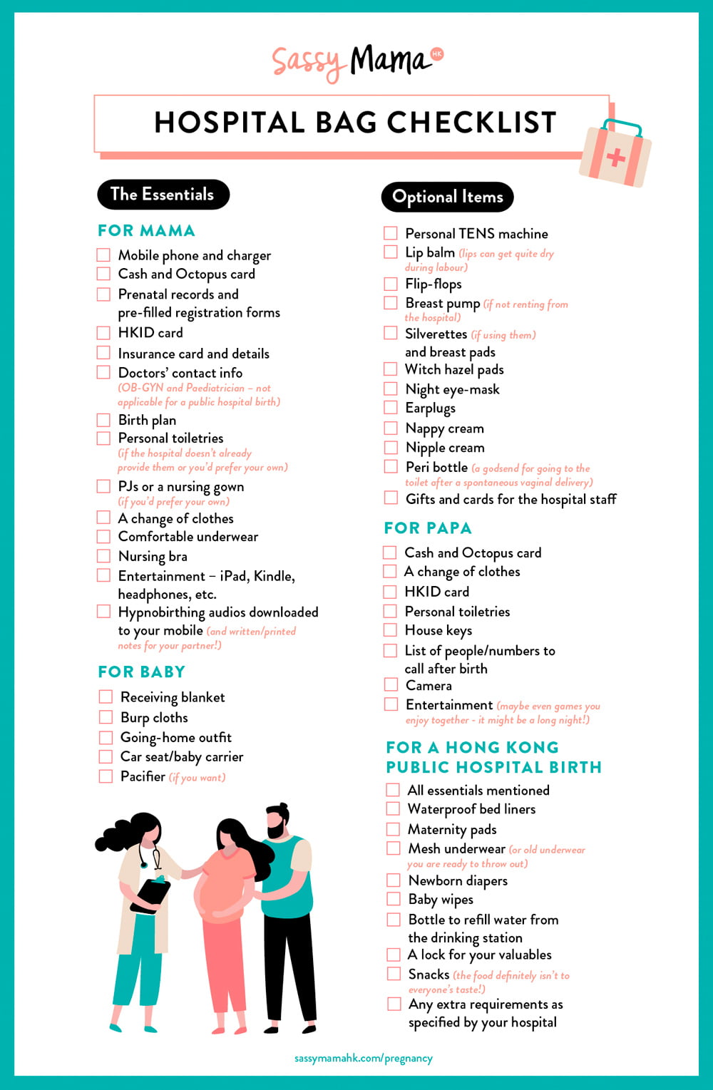 Ultimate Pregnancy Hospital Bag Checklist (Free Printable) | tyello.com