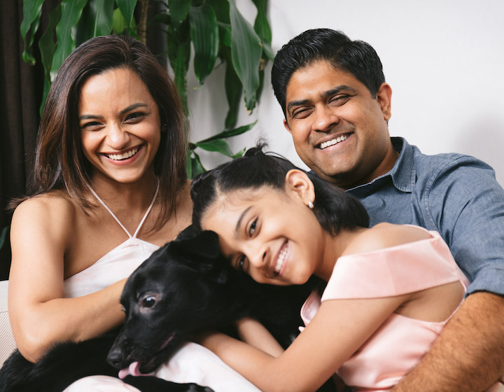 Anaitha Nair family with Milo